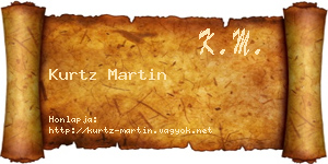 Kurtz Martin névjegykártya